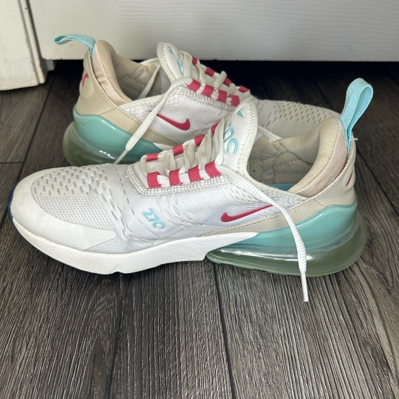 Nike Air Max 270 Women’s Size 9 White Pink Teal DQ4698-100 Running Shoes - Picture 8 of 13